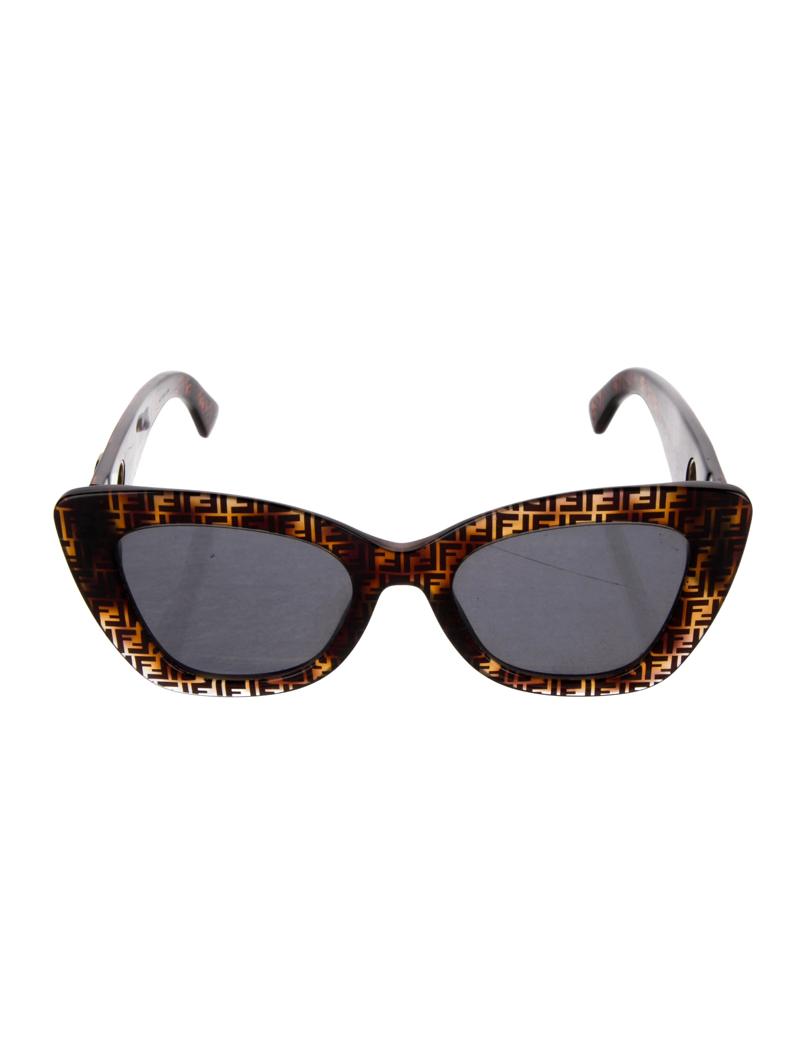 Fendi Zucca FF Logo Cat-Eye Sunglasses - Brown Sunglasses, Accessories - FEN417410 | The RealReal | The RealReal
