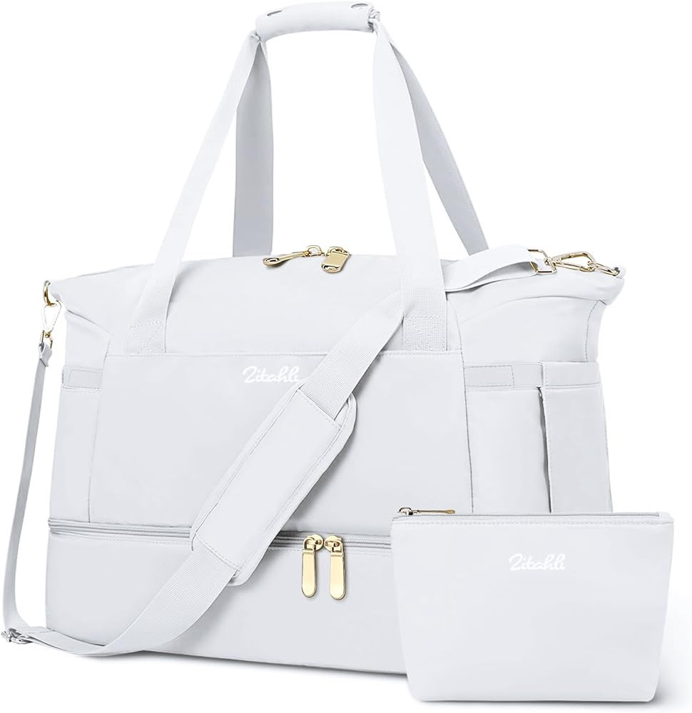 Duffle Bag Women Travel Weekender Bag with Shoe Compartment Overnight Bag with Toiletry Bag Gym B... | Amazon (US)