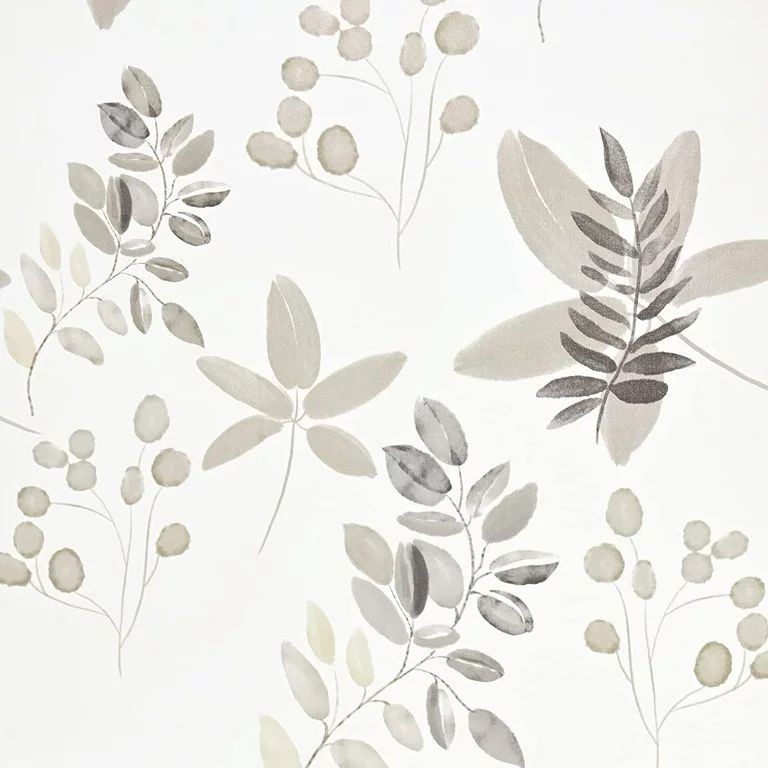 Caltero Gray Breezy Peel & Stick Wallpaper Floral Wallpaper,17.32"x 78.74" | Walmart (US)