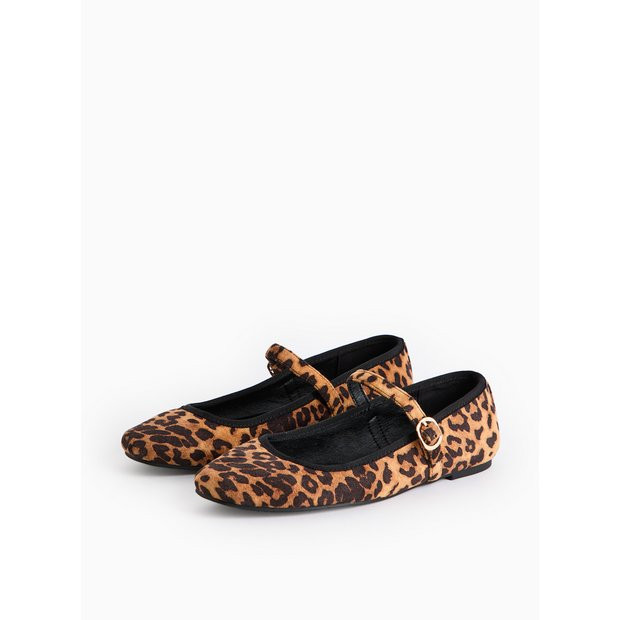 Leopard Print Mary Jane Ballerina Shoes 7 | Tu Clothing