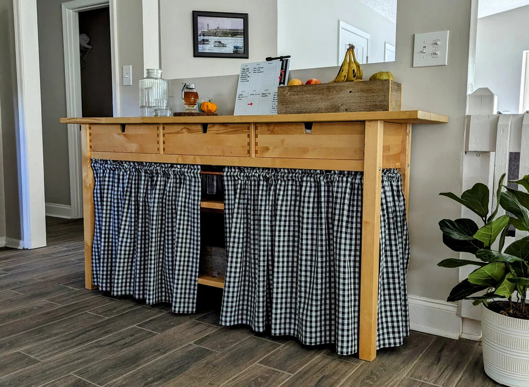 Sink Skirt, Vanity Cover, Cafe Curtain, Farmhouse Decor, Industrial or Country Kitchen Style, Mul... | Etsy (US)