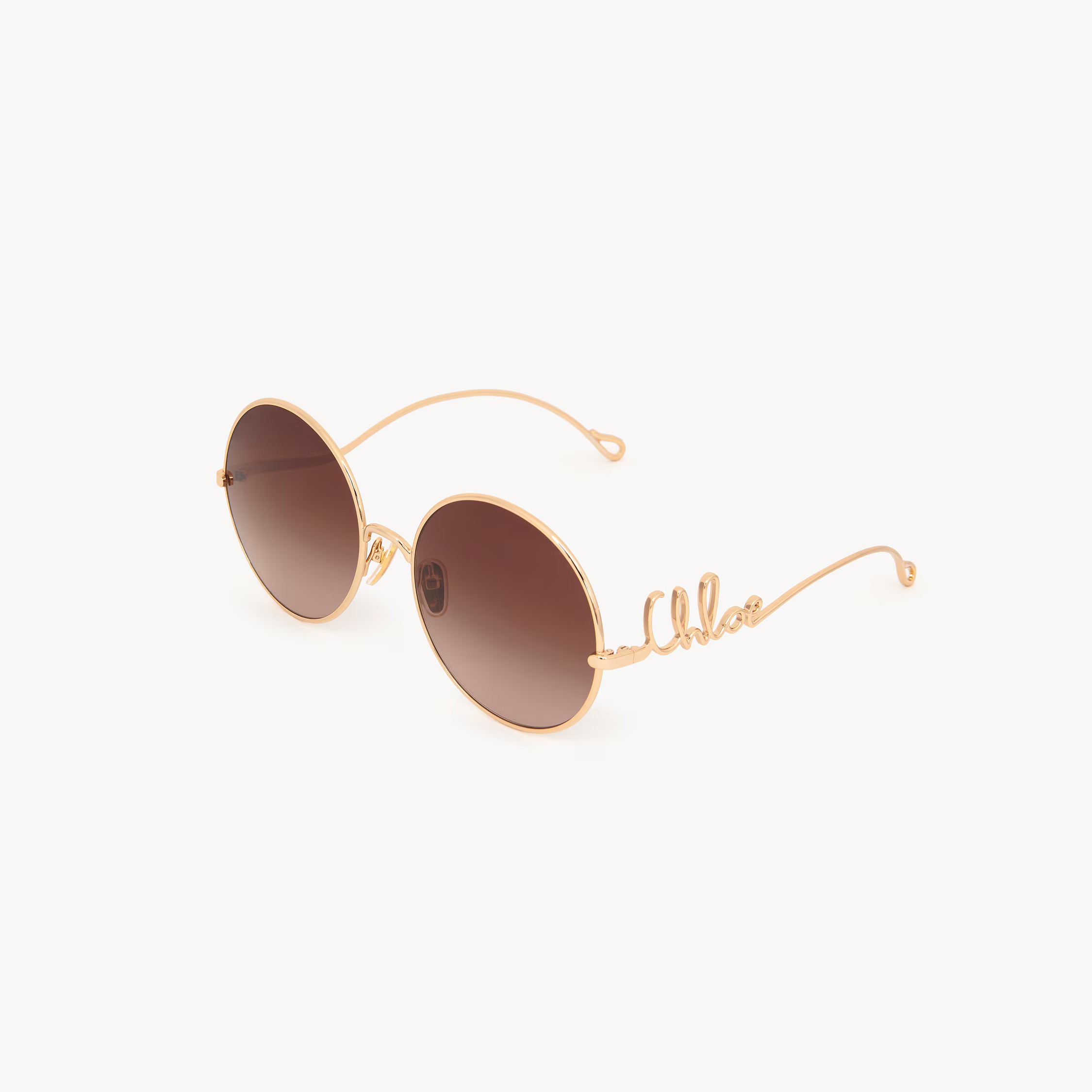 Chloé - Chloé Iconic sunglasses - Gold/Gradient Brown - - Nickel Silver | Chloe US