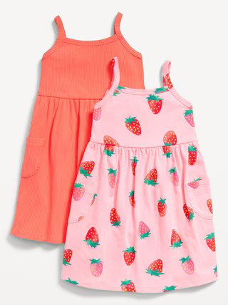 Sleeveless Pocket Jersey-Knit Fit and Flare Dress for Toddler Girls | Old Navy (US)
