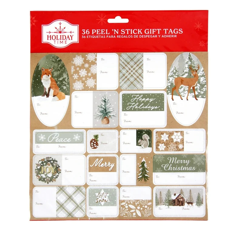 Holy Ground Christmas Peel 'N Stick Gift Tags, Brown, 36 Count, by Holiday Time - Walmart.com | Walmart (US)