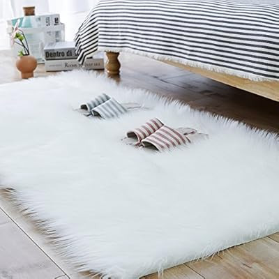 Carvapet Luxury Soft Faux Sheepskin Fur Area Rugs for Bedside Floor Mat Plush Sofa Cover Seat Pad... | Amazon (US)