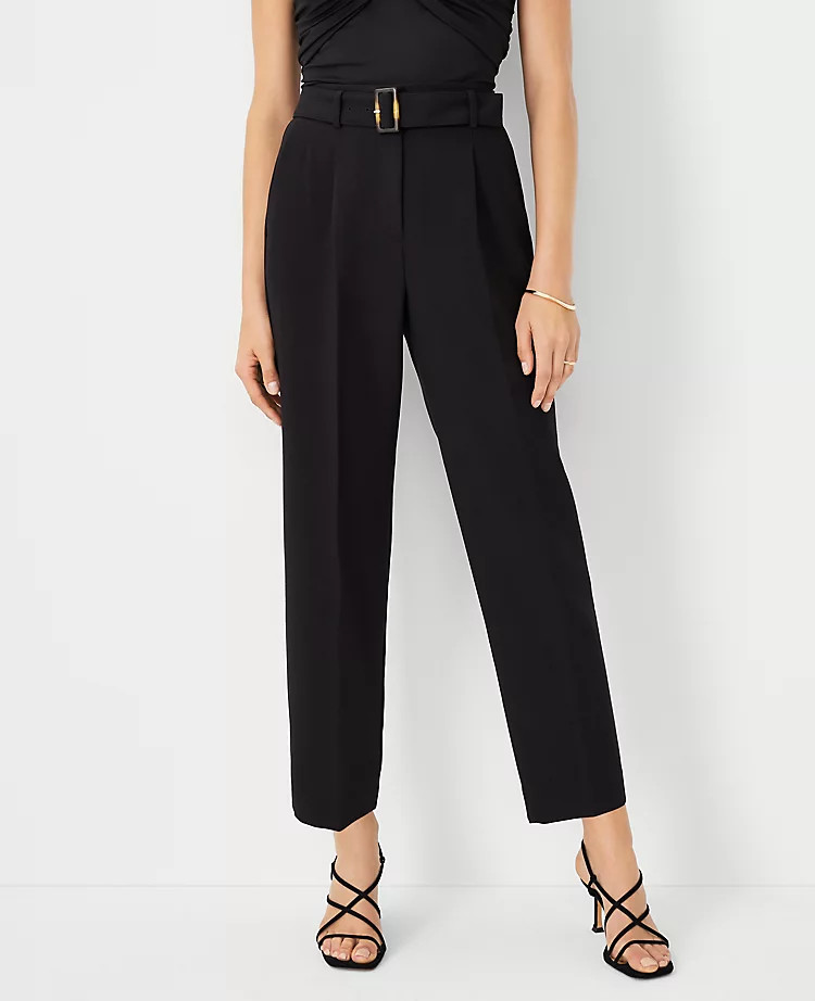 The Petite Belted Taper Pant | Ann Taylor (US)