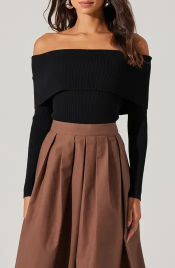 ASTR the Label Foldover Off the Shoulder Rib Sweater | Nordstrom | Nordstrom