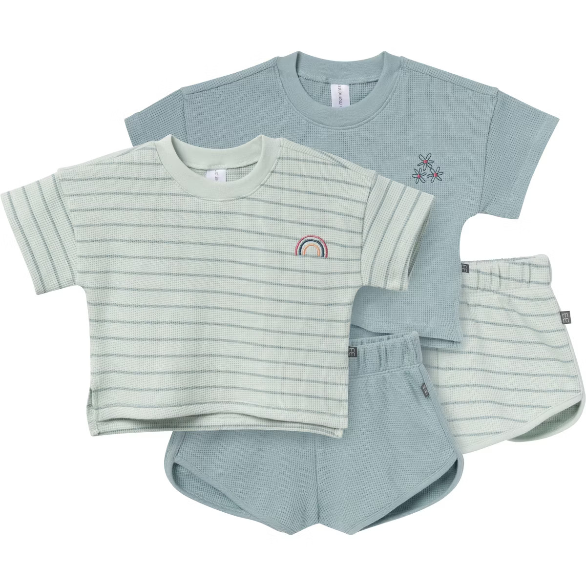 Modern Moments™ by Gerber Toddler Girls' 4-Piece Drop Shoulder Top and Shorts Set | Target