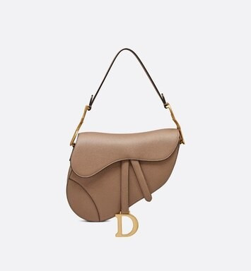 Saddle Bag Warm Taupe Grained Calfskin - Bags - Women's Fashion | DIOR | Dior Beauty (US)