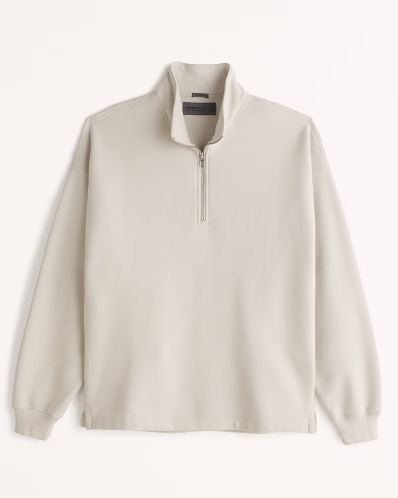 Men's Essential Half-Zip Sweatshirt | Men's Tops | Abercrombie.com | Abercrombie & Fitch (US)