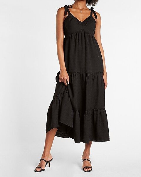 Tie Shoulder Tiered Maxi Dress | Express