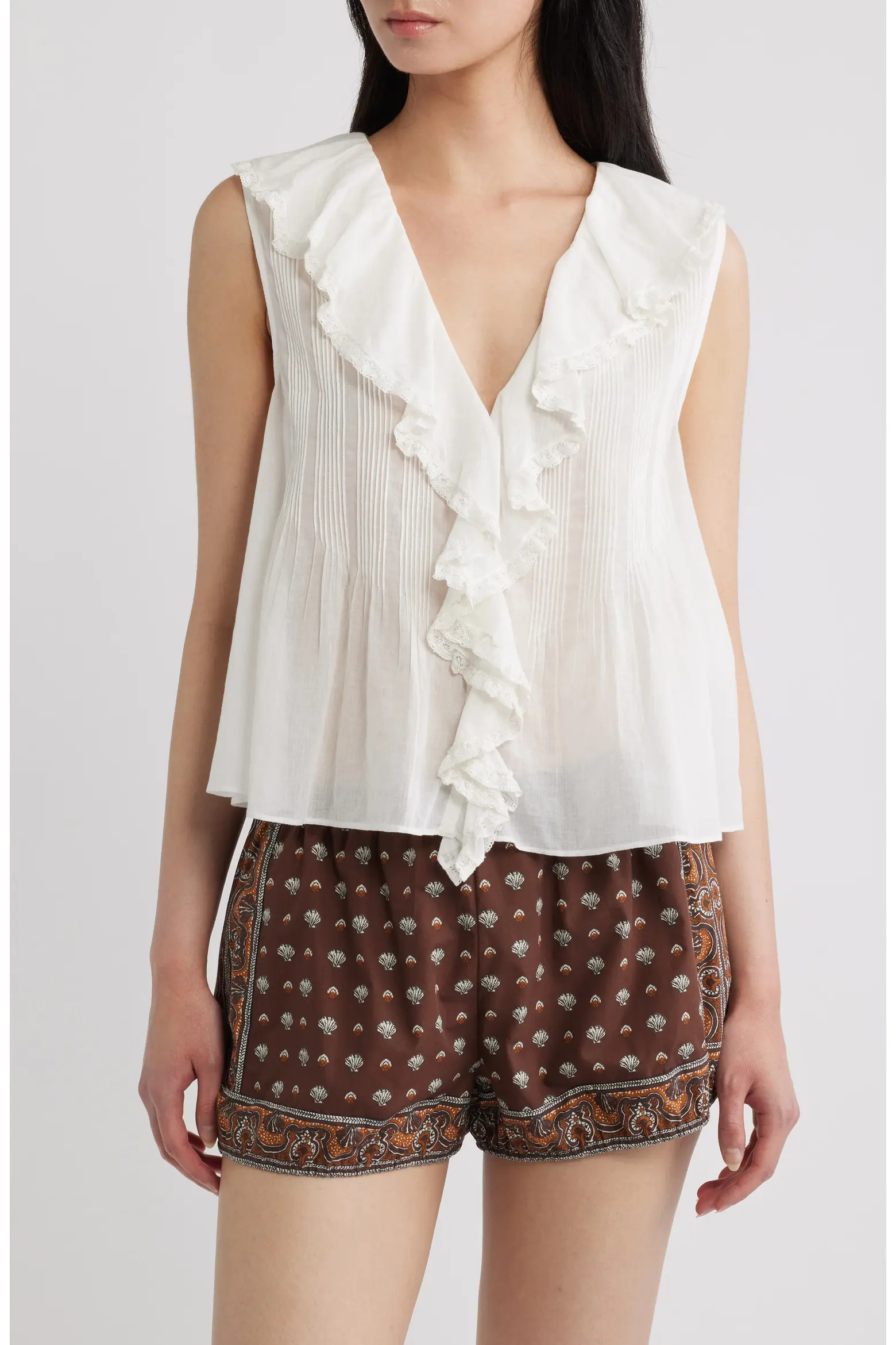 Hilda Pintucked Sleeveless Organic Cotton Top (Nordstrom Exclusive) (Women) | Nordstrom | Nordstrom