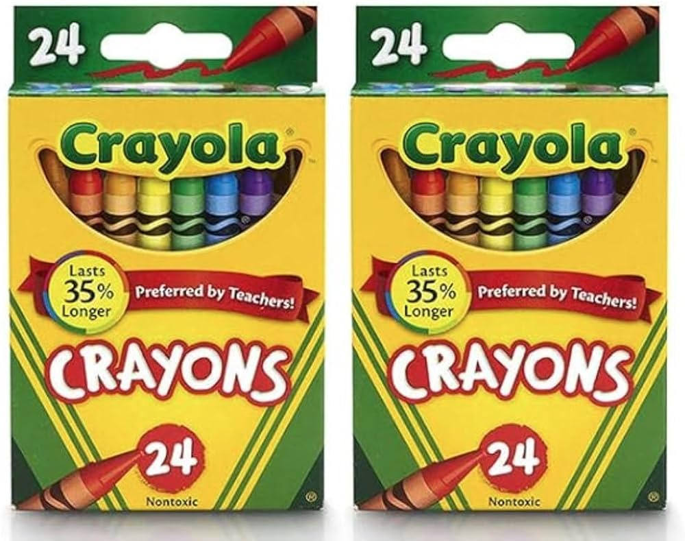 Crayola 24 Count Box of Crayons Non-Toxic Color Coloring School Supplies (2 Packs) | Amazon (US)