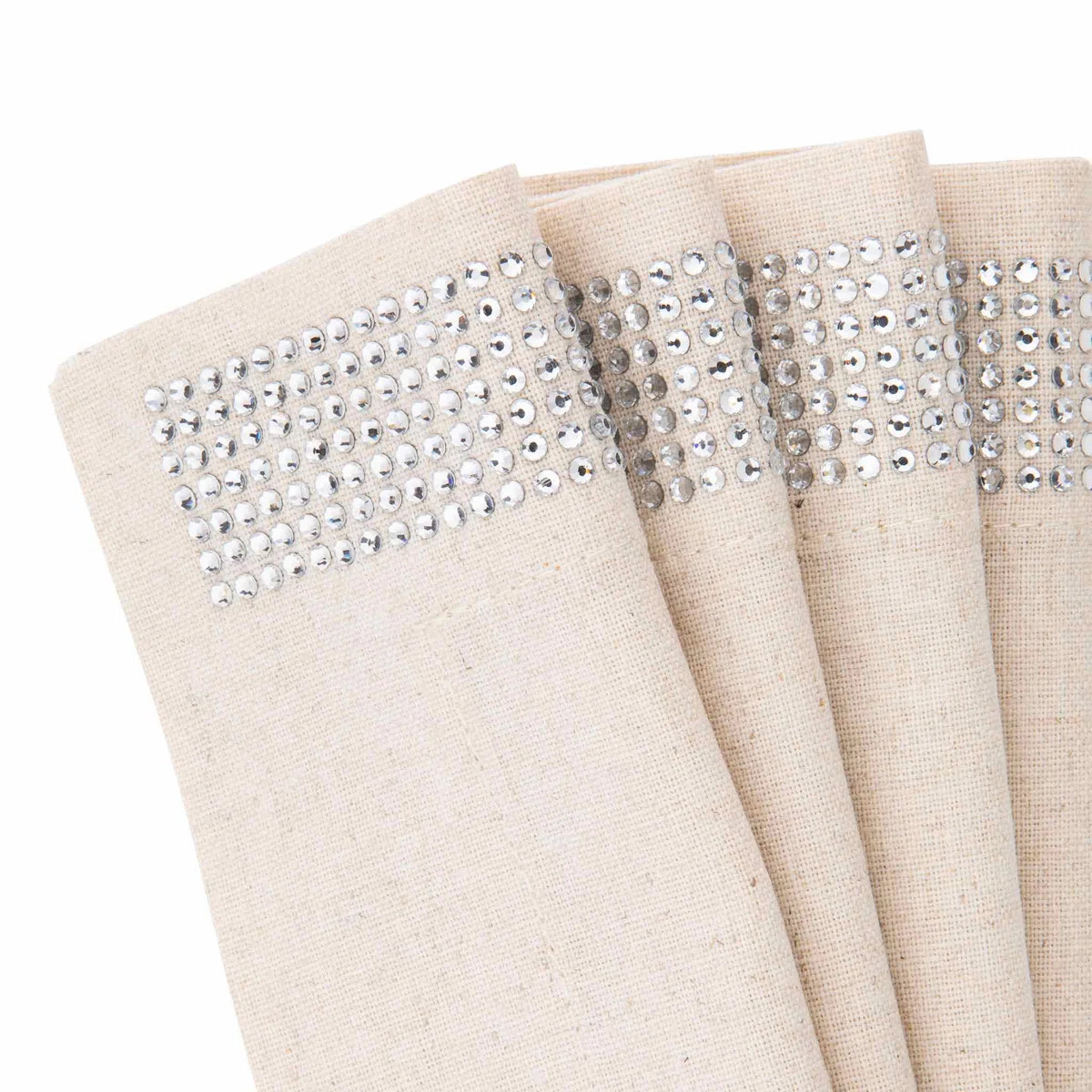 Sparkles Home | Rhinestone Stripe Napkin Set | 20" Square | Linen Cotton Blend | Set of 2 (Set of... | Wayfair North America