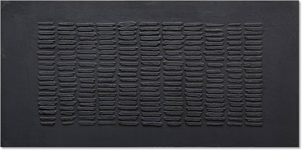NANKAI Art Hand-Painted Black Thick Texture Abstract Art Oil Painting Contemporary Minimalist Sty... | Amazon (US)