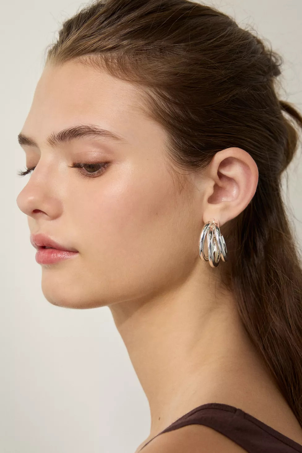 14k Gold Plated Triple Hoop Earring | Urban Outfitters (US and RoW)