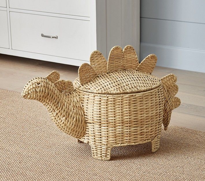 Woven Dino Shaped Lidded Storage | Pottery Barn Kids