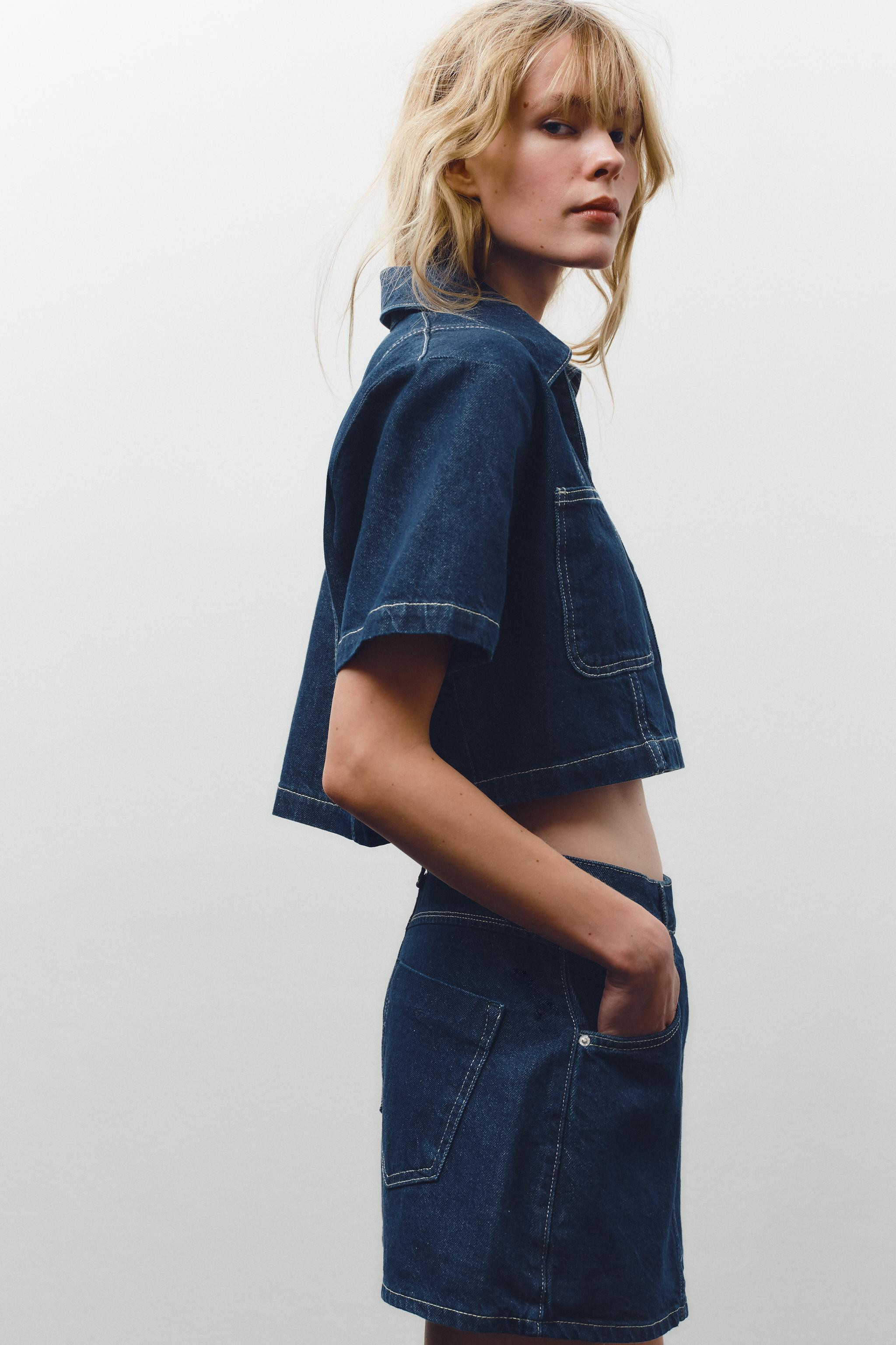 Z1975 SHORT DENIM SHIRT | Zara US