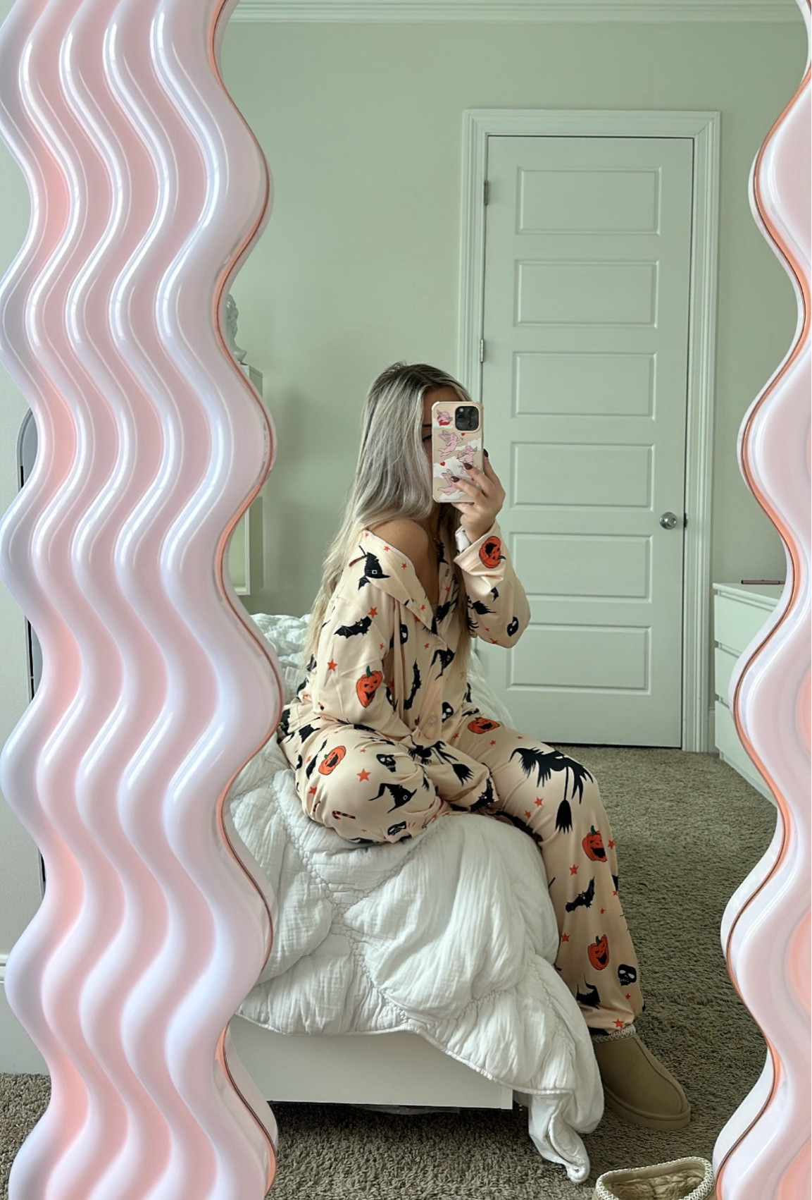 softest Halloween pj set - wearing size L🧡 soo comfy & the perfect baggy fit I love - SO worth the wait

Halloween pajamas. Fall pajamas. Pajama set.  Fall pajama pants set. Halloween pj. Spooky season. Fall lounge set. Fall loungewear. Sleepwear. Lounge set. Comfy cozy. Pj set. Fall fashion. Amazon finds. Amazon fashion. Fall aesthetic. Autumn outfit. Fall outfit ideas. Fall home decor. Fall home. Halloween decor. #LTKHolidaySale