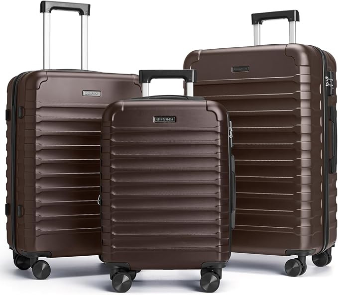 LIGHT FLIGHT Luggage Sets, 3 Piece Durable Suitcase Set with Spinner Wheels, 3 Pcs Hard Shell Lig... | Amazon (US)