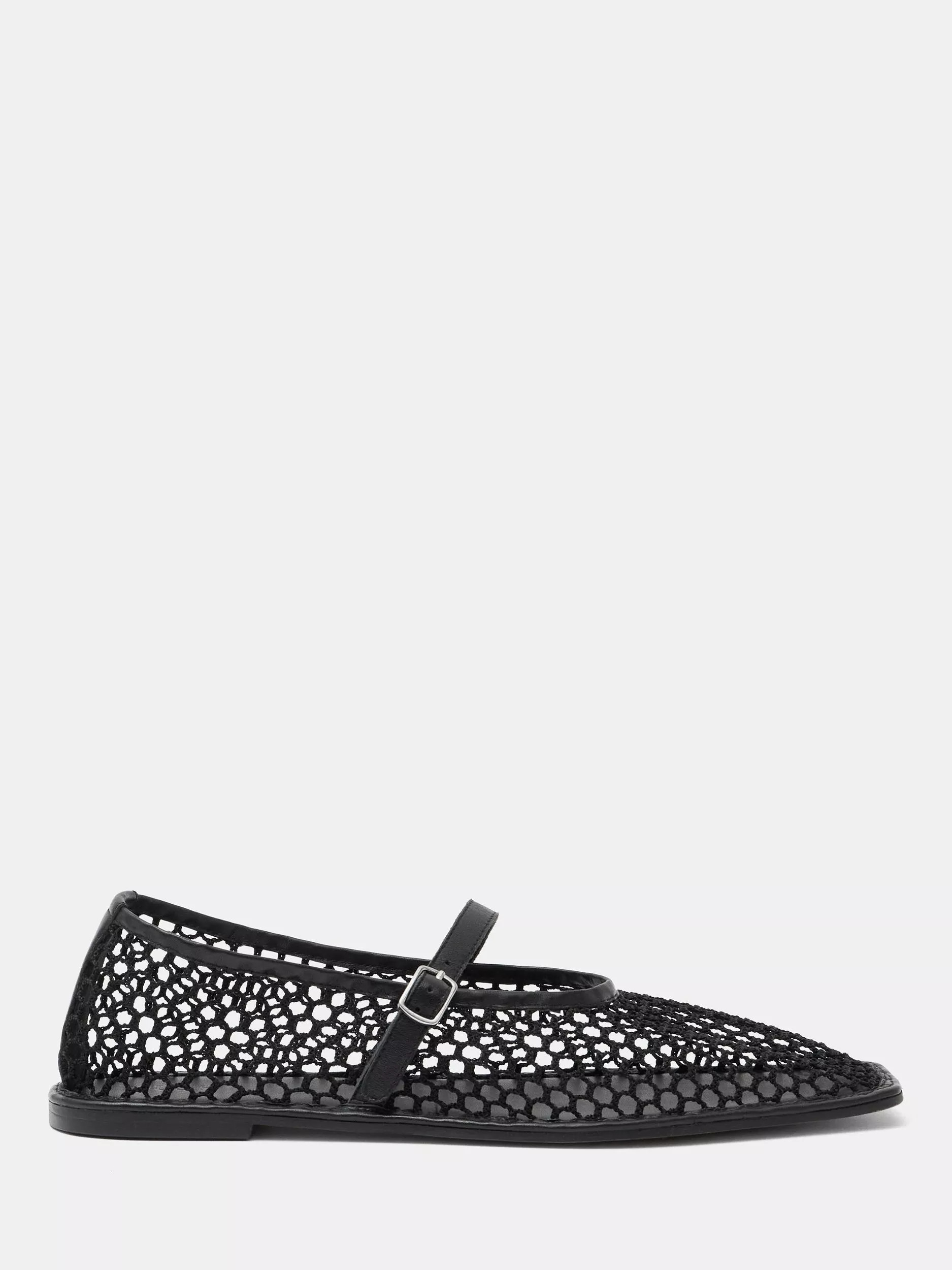 HUSH Mesh Square Ballerina Flats, Black | John Lewis (UK)
