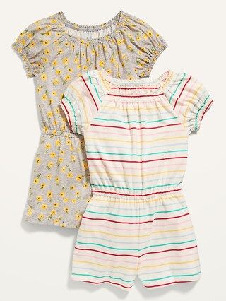 Jersey-Knit Short-Sleeve Romper 2-Pack for Girls | Old Navy (US)