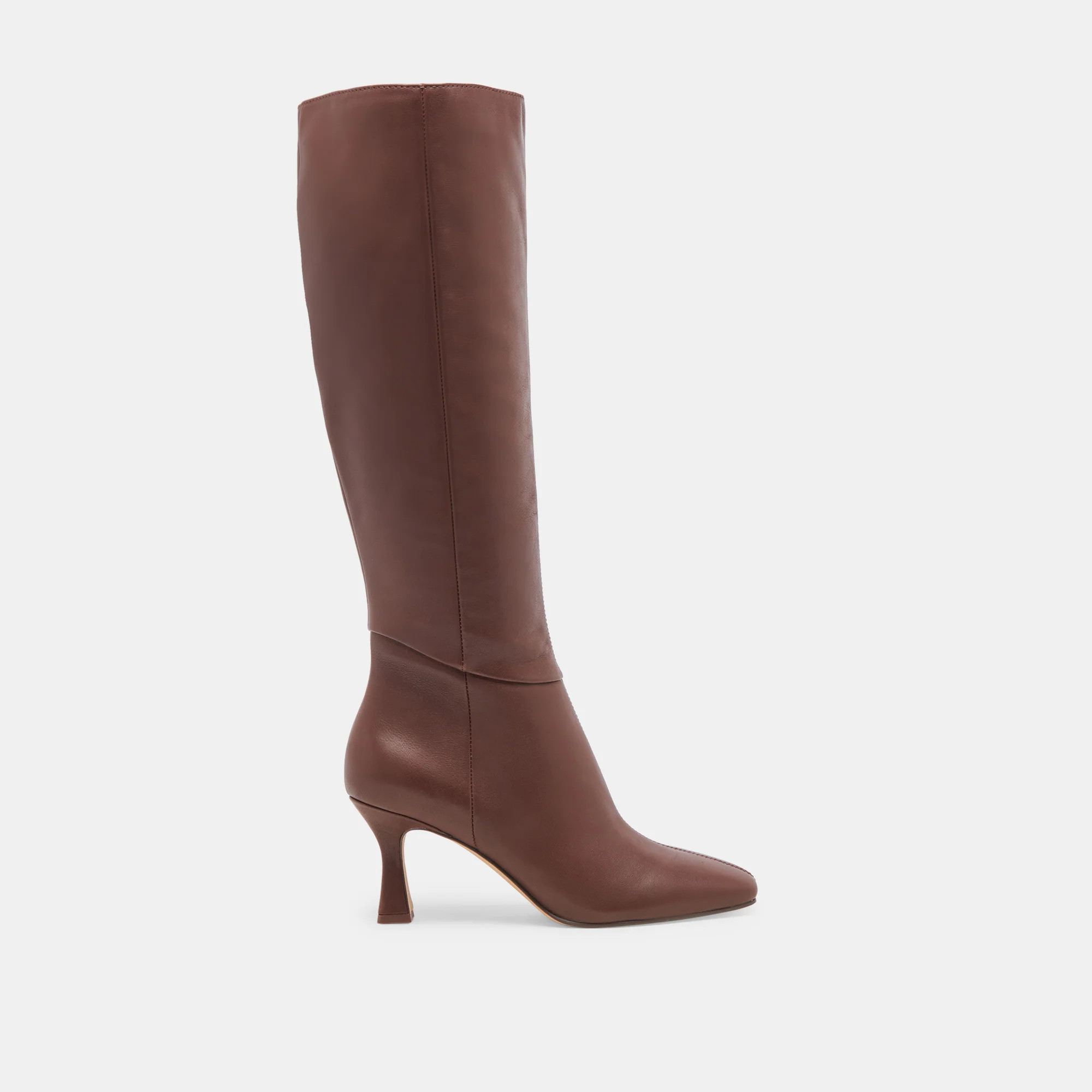Gyra Extra Wide Calf Chocolate Boots | Leather Wide Calf Boots | DolceVita.com