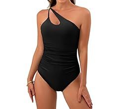 B2prity One Shoulder One Piece Swimsuits for Women Tummy Control Bathing Suits Keyhole Slimming S... | Amazon (US)