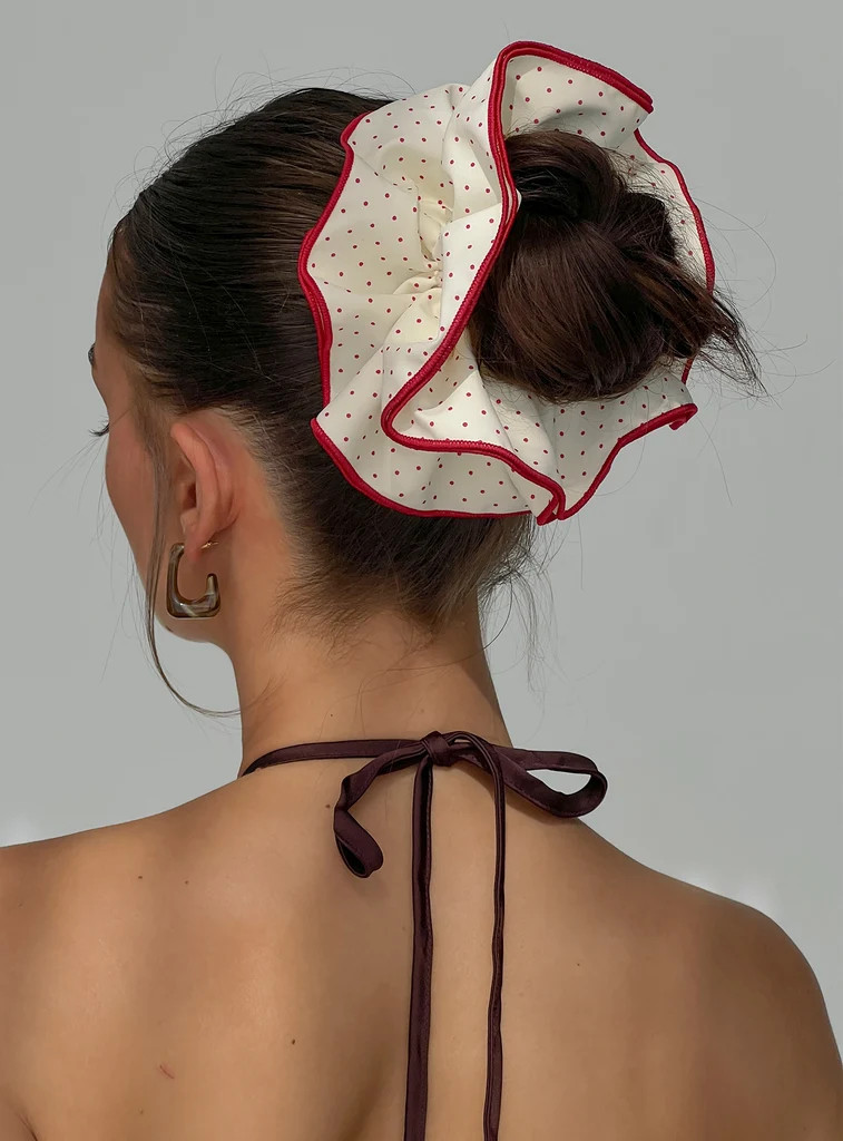 Dovie Frill Scrunchie Red / White Polka Dot | Princess Polly US