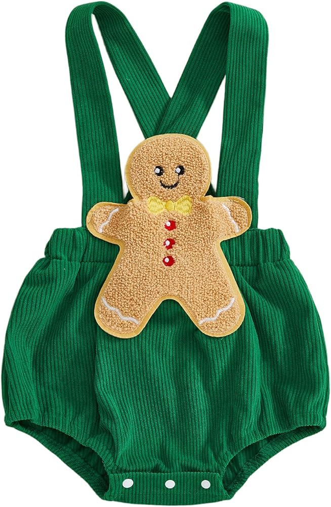 Muineobuka Newborn Baby Boy Girl Halloween Outfit Pumpkin Embroidery Bubble Romper Corduroy Sleev... | Amazon (US)