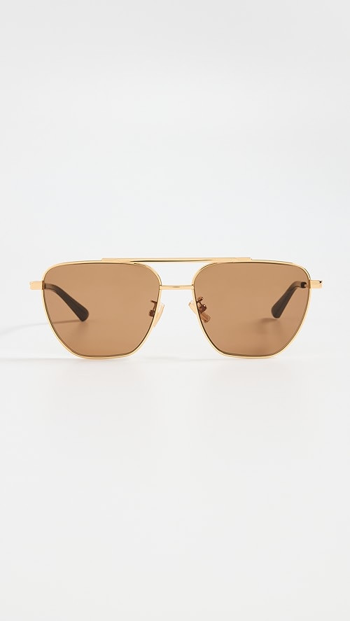 Light Ribbon Double Bridge Aviators | Shopbop