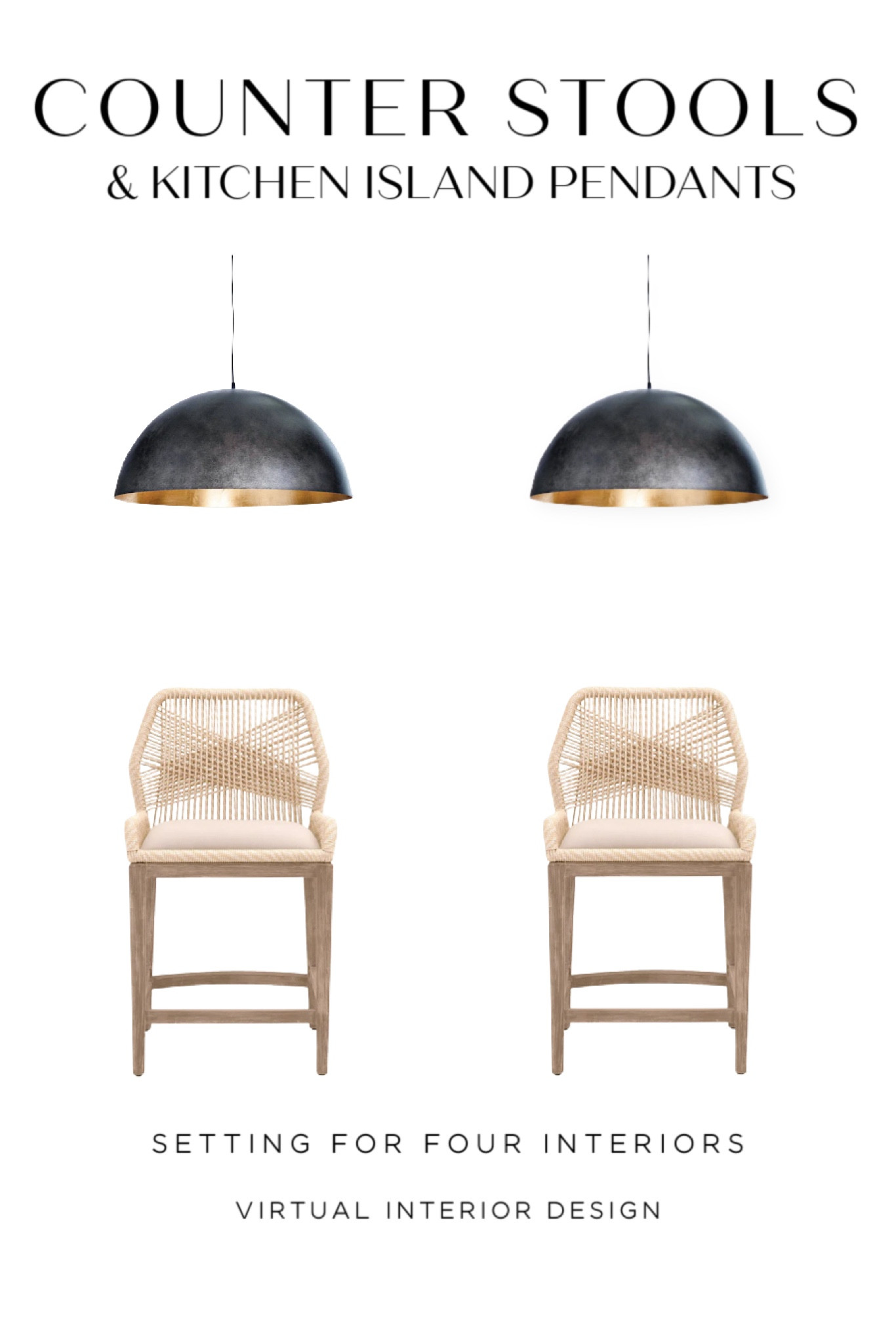 Kitchen counter stools and kitchen island pendants that pair beautifully together! 20% off the pendants for the independence day weekend sale! 

Woven, modern organic, neutral, black, brass, wayfair, furniture, sale, McGee, farmhouse, modern

#LTKstyletip #LTKsalealert #LTKhome