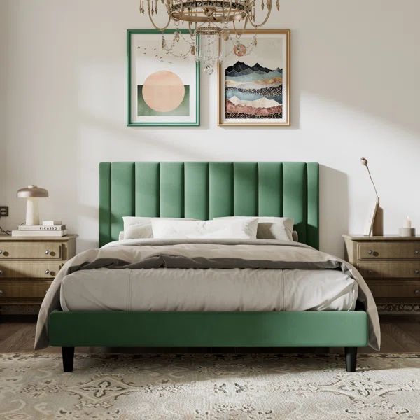 Sonoma Velvet Upholstered Bed with Tufted Headboard | Wayfair North America