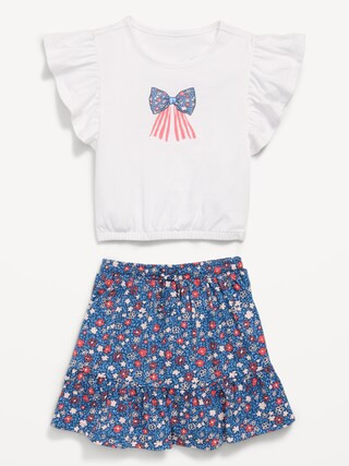 Short-Sleeve Graphic T-Shirt and Skort Set for Toddler Girls | Old Navy (US)