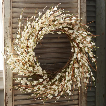 August Grove® Preserved Pear Blossom 18" Wreath | Wayfair North America