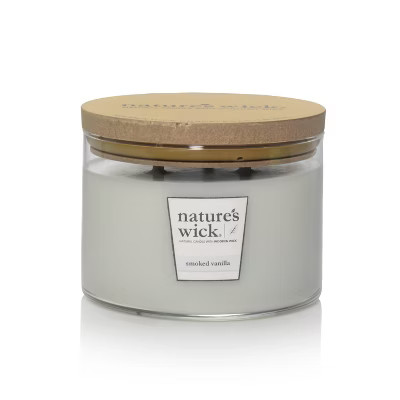 18oz Glass Jar 3-Wick Candle Smoked Vanilla - Nature's Wick | Target