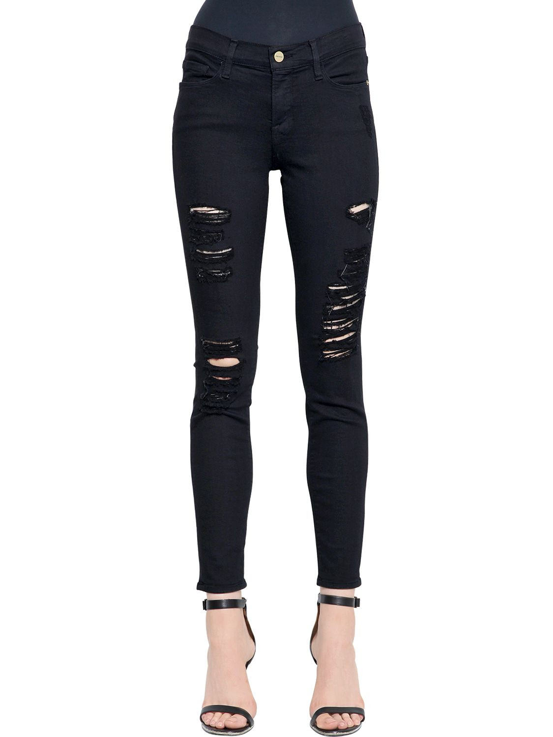 SKINNY LE COLOR DESTROYED DENIM JEANS | Luisaviaroma