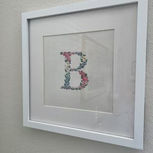 Custom Embroidered Floral Letter Art / Newborn gift / new baby gift / flower nursery art / initia... | Etsy (US)
