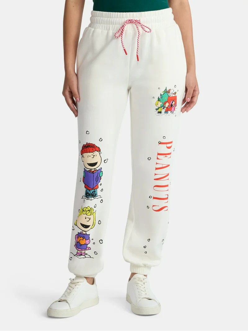 Peanuts Women's Holiday Graphic Jogger Pants with Drawstring Waist, Sizes XXS–2XL | Walmart (US)
