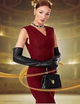 VIKIDEER Warm Soft Long Leather Gloves Women Plush Lined Full Touchscreen Luxury Gloves for Eveni... | Amazon (US)