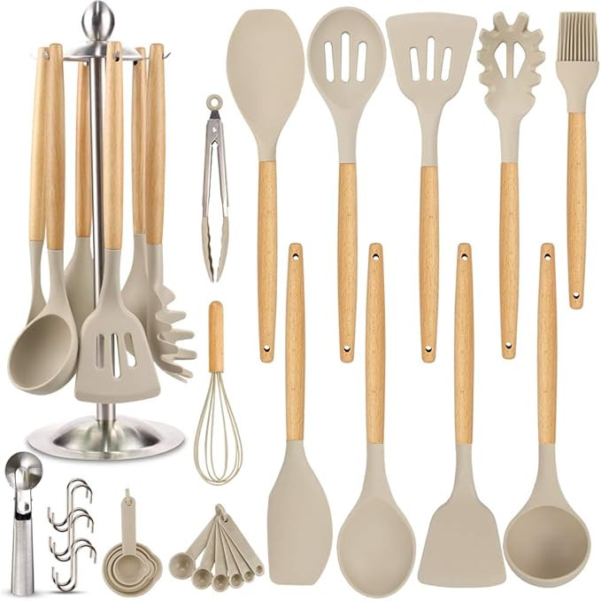 Silicone Kitchen Cooking Utensil Set, EAGMAK 16PCS Kitchen Utensils Spatula Set with Stainless St... | Amazon (US)