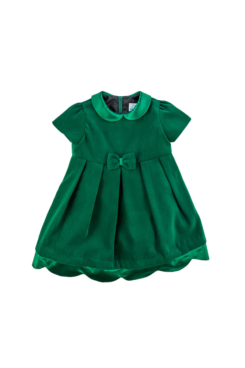 Velvet Dress With Scallop Satin Hem | Florence Eiseman