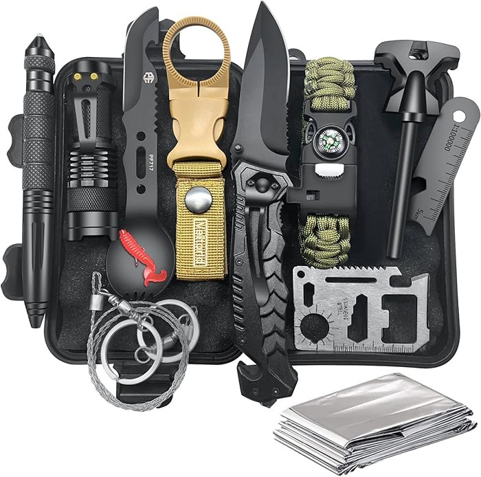 VEITORLD Gifts for Men Dad Husband Him Fathers Day, Survival Gear and Equipment 12 in 1, Survival... | Amazon (US)