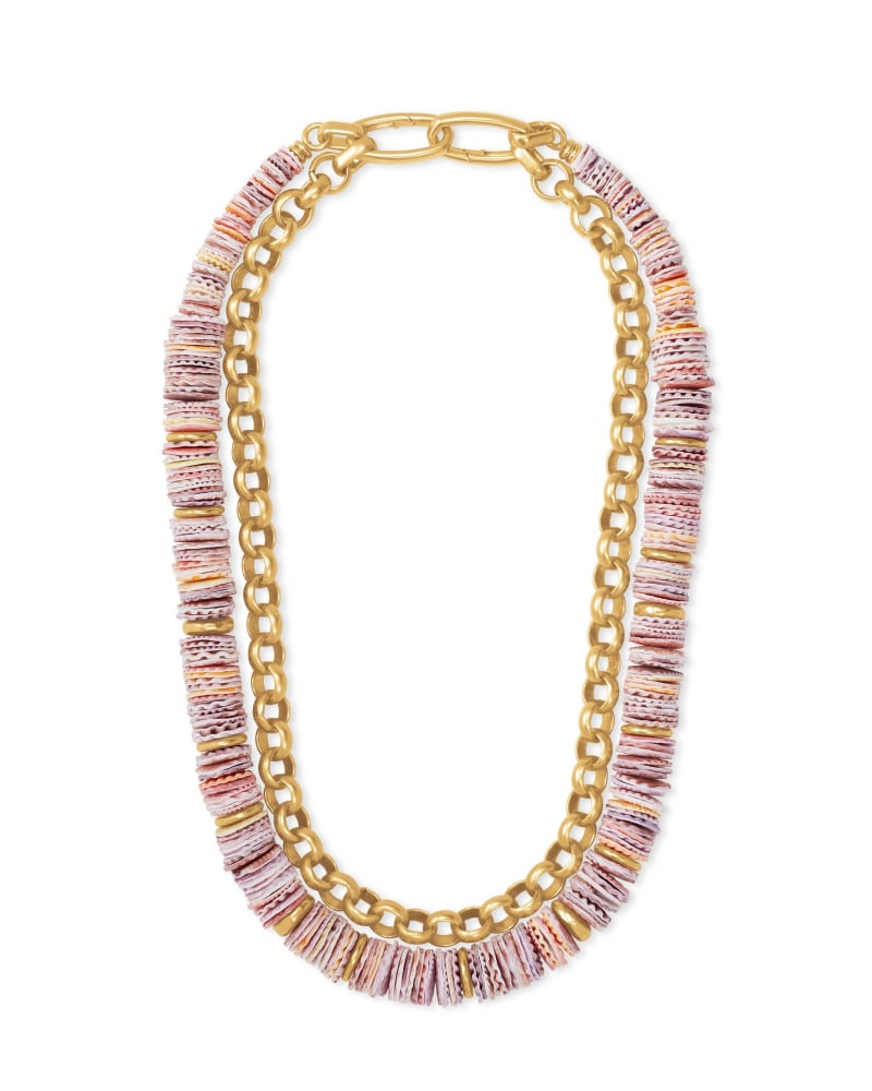 Lila Vintage Gold Multi Strand Necklace in Coral Mix | Kendra Scott