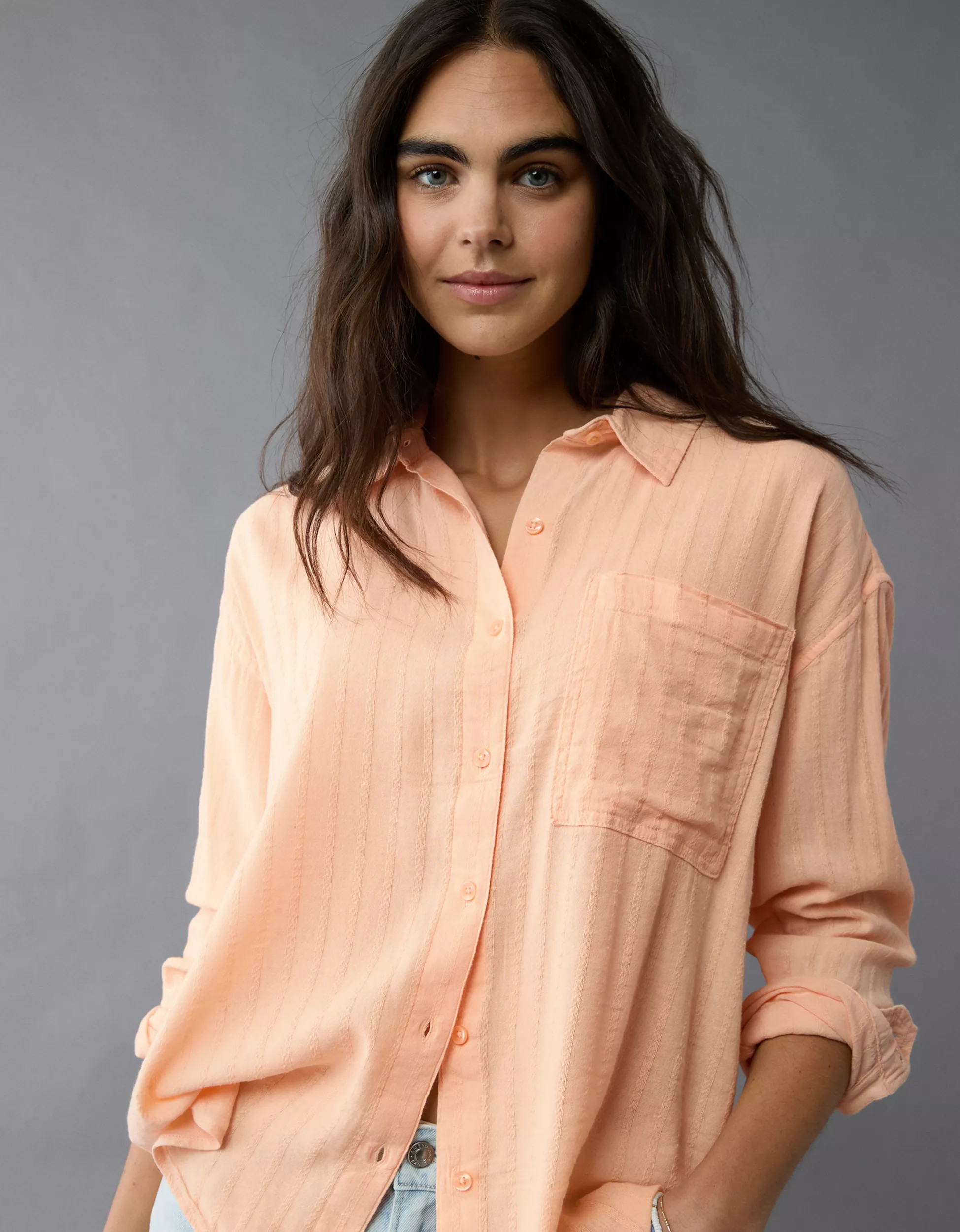 AE Perfect Button-Up Shirt | American Eagle Outfitters (US & CA)