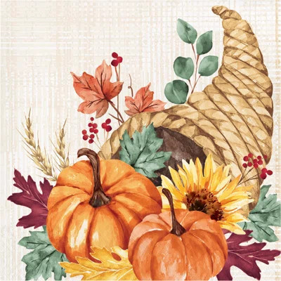 Say Hooray! Fall Feast Dinner Napkins, 64 ct. | Wayfair North America