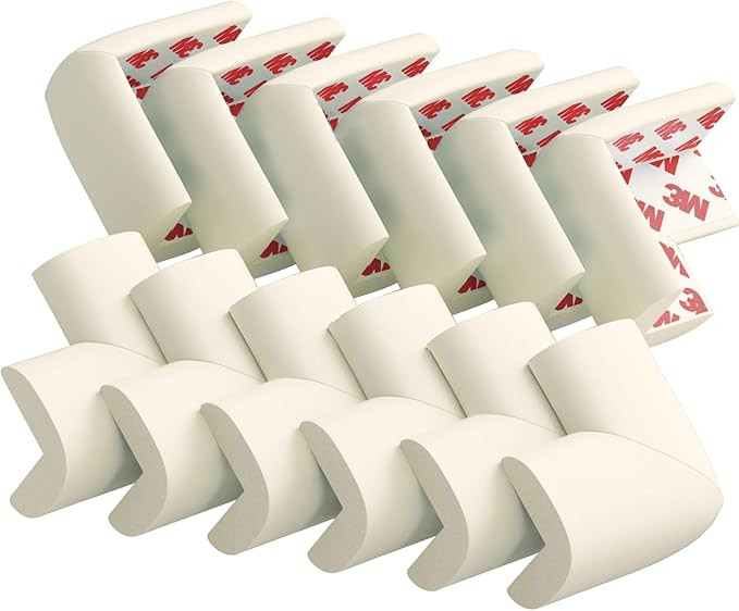 12 Pack Corner Protector Baby Proofing Edge and Corner Guards, Soft Safety Pre-Taped Rubber Foam ... | Amazon (US)