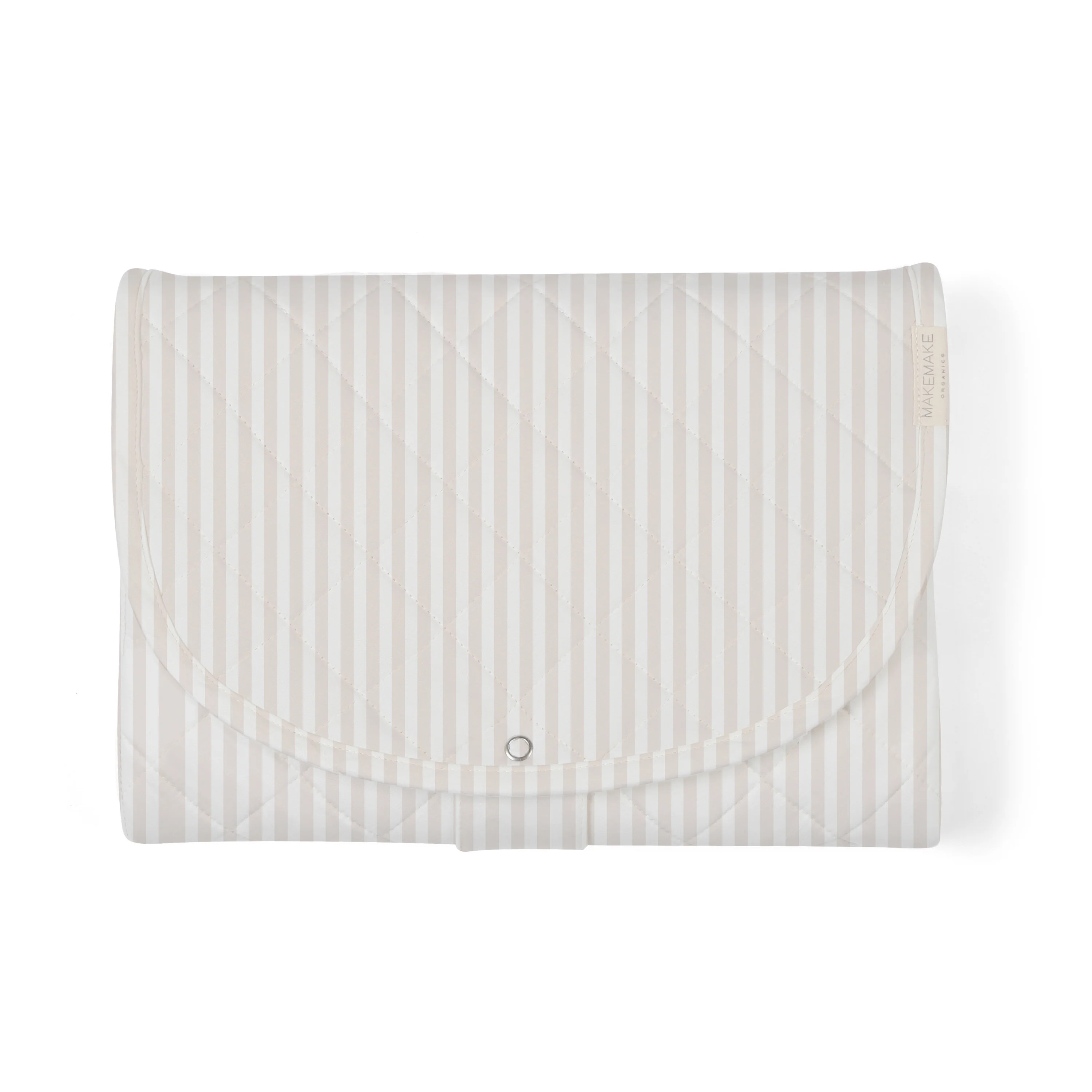 Organic Portable Changing Mat - Beige Stripes | Makemake Organics
