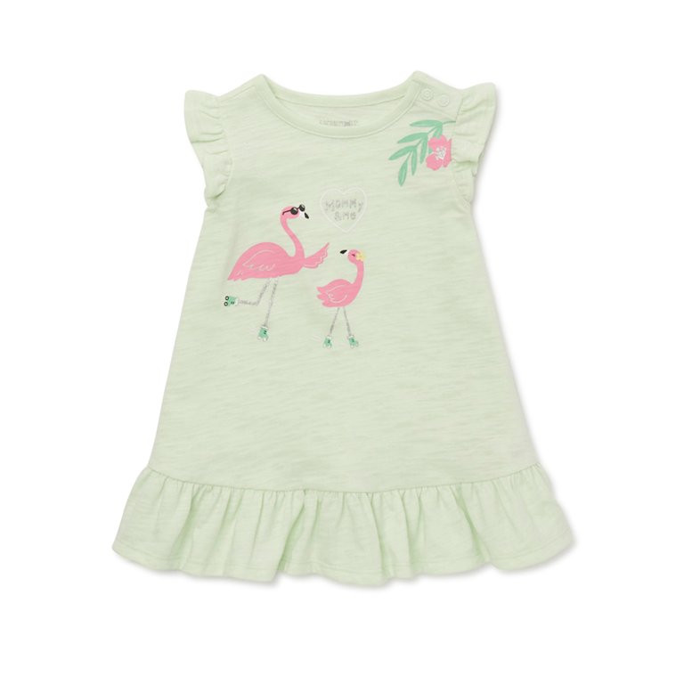 Garanimals Baby Girl Graphic Flutter Sleeve Dress, Sizes 0-24 Months | Walmart (US)