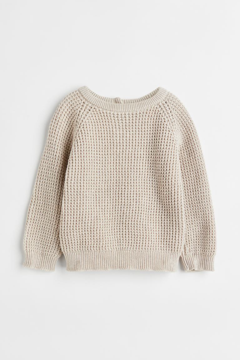 Textured-knit Sweater - Light beige melange - Kids | H&M US | H&M (US)